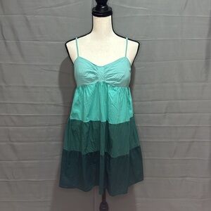 Spaghetti Strap A-Line Striped Color Block Tank w/Adjustable Straps